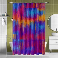 Vertical Behance Line Polka Dot Red Blue Orange Shower Curtain 48  X 72  (small) 