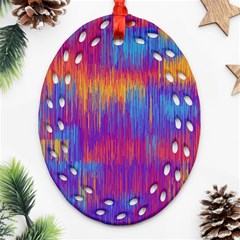 Vertical Behance Line Polka Dot Red Blue Orange Oval Filigree Ornament (two Sides) by Mariart