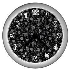 Floral Pattern Wall Clocks (silver) 