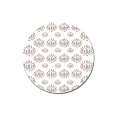 Dot Lotus Flower Flower Floral Magnet 3  (round)