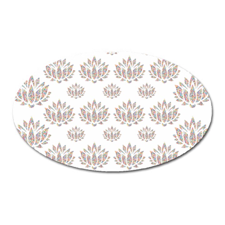 Dot Lotus Flower Flower Floral Oval Magnet