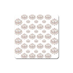 Dot Lotus Flower Flower Floral Square Magnet