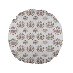 Dot Lotus Flower Flower Floral Standard 15  Premium Flano Round Cushions by Mariart