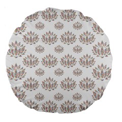 Dot Lotus Flower Flower Floral Large 18  Premium Flano Round Cushions by Mariart