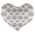 Dot Lotus Flower Flower Floral Large 19  Premium Flano Heart Shape Cushions Front