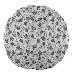 Floral Pattern Large 18  Premium Flano Round Cushions by ValentinaDesign