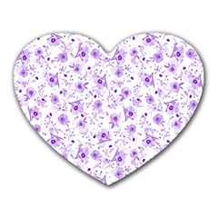 Floral Pattern Heart Mousepads by ValentinaDesign