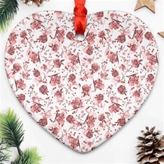 Floral pattern Heart Ornament (Two Sides)