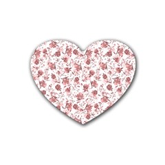 Floral pattern Heart Coaster (4 pack) 