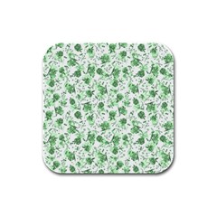 Floral Pattern Rubber Square Coaster (4 Pack)  by ValentinaDesign