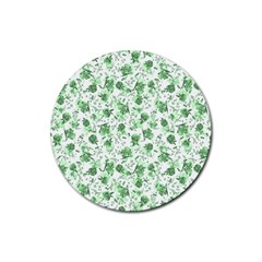 Floral Pattern Rubber Round Coaster (4 Pack)  by ValentinaDesign