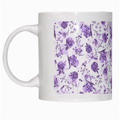 Floral Pattern White Mugs by ValentinaDesign