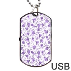 Floral Pattern Dog Tag Usb Flash (one Side) by ValentinaDesign