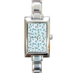 Floral Pattern Rectangle Italian Charm Watch by ValentinaDesign