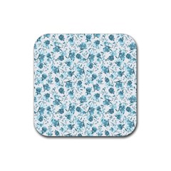 Floral Pattern Rubber Coaster (square)  by ValentinaDesign