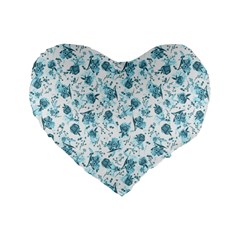 Floral Pattern Standard 16  Premium Heart Shape Cushions by ValentinaDesign