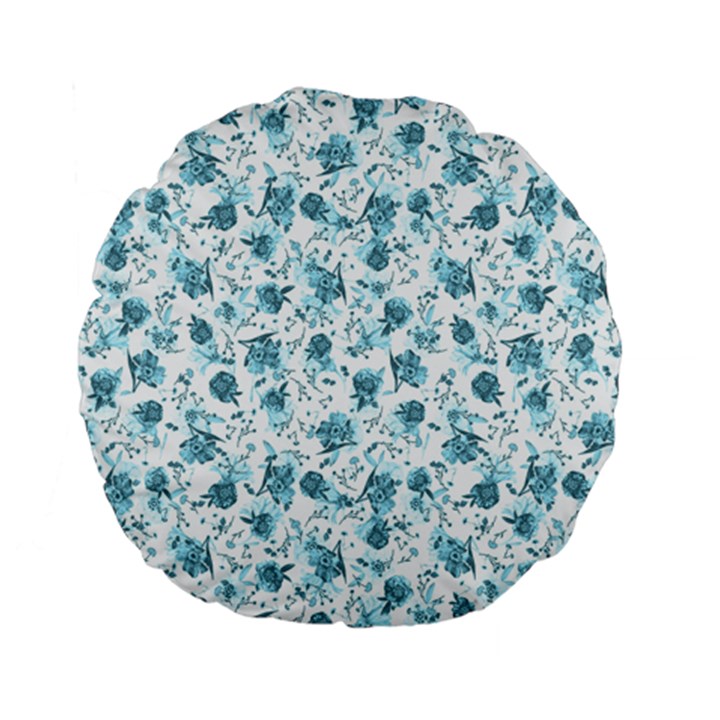 Floral pattern Standard 15  Premium Flano Round Cushions