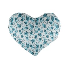 Floral Pattern Standard 16  Premium Flano Heart Shape Cushions by ValentinaDesign