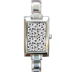 Floral Pattern Rectangle Italian Charm Watch by ValentinaDesign