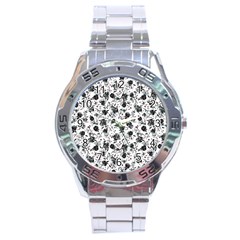 Floral Pattern Stainless Steel Analogue Watch by ValentinaDesign