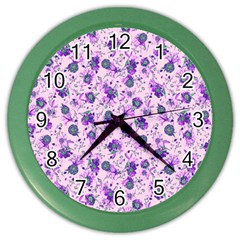 Floral Pattern Color Wall Clocks