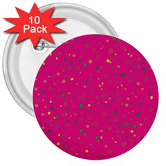 Dots Pattern 3  Buttons (10 Pack)  by ValentinaDesign