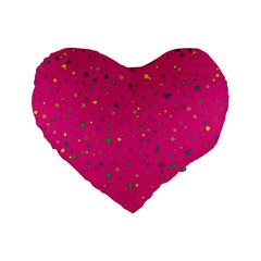 Dots Pattern Standard 16  Premium Heart Shape Cushions