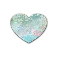 Pastel Garden Rubber Coaster (heart)  by digitaldivadesigns