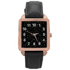 Dots Pattern Rose Gold Leather Watch 