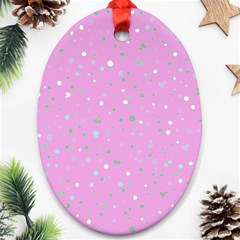 Dots Pattern Oval Ornament (two Sides) by ValentinaDesign