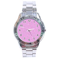 Dots Pattern Stainless Steel Analogue Watch by ValentinaDesign