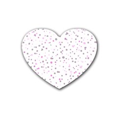 Dots pattern Rubber Coaster (Heart) 