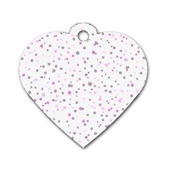 Dots pattern Dog Tag Heart (Two Sides)