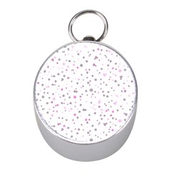 Dots pattern Mini Silver Compasses