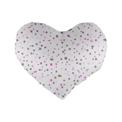 Dots pattern Standard 16  Premium Flano Heart Shape Cushions