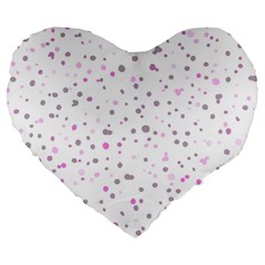 Dots pattern Large 19  Premium Flano Heart Shape Cushions