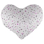 Dots pattern Large 19  Premium Flano Heart Shape Cushions Back