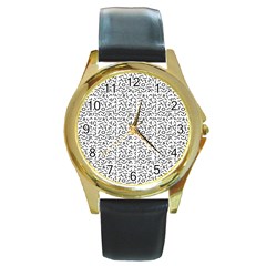 Abstract Art  Round Gold Metal Watch by ValentinaDesign