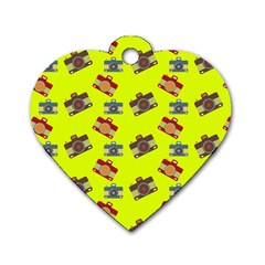 Camera Pattern                Dog Tag Heart (one Side) by LalyLauraFLM