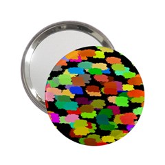 Colorful Paint On A Black Background                 2 25  Handbag Mirror by LalyLauraFLM