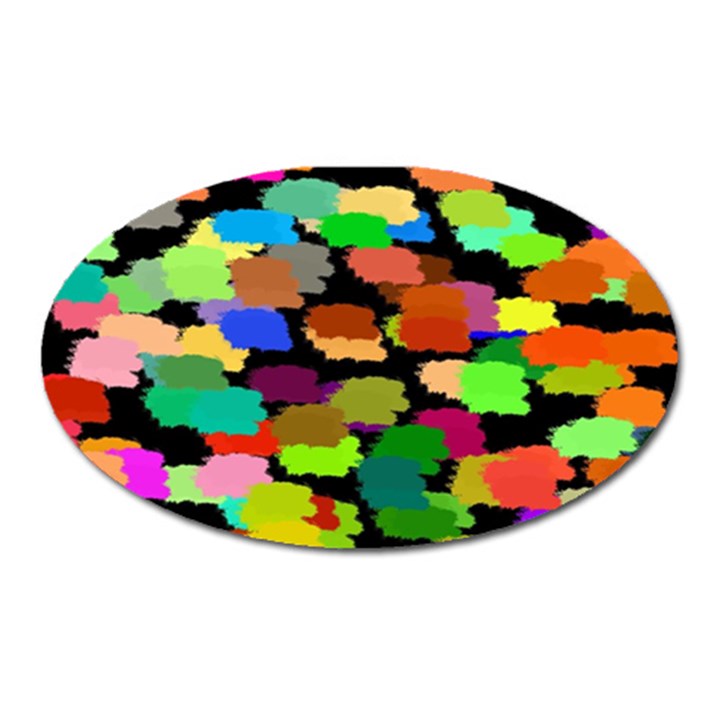 Colorful paint on a black background                 Magnet (Oval)