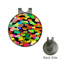 Colorful Paint On A Black Background                 Golf Ball Marker Hat Clip