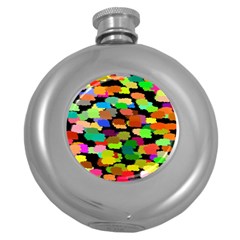 Colorful Paint On A Black Background                 Hip Flask (5 Oz)