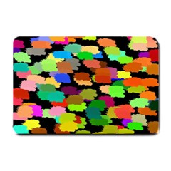 Colorful Paint On A Black Background                 Small Doormat by LalyLauraFLM