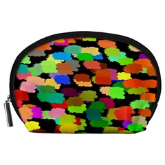 Colorful Paint On A Black Background                 Accessory Pouch by LalyLauraFLM