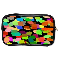 Colorful Paint On A Black Background                 Toiletries Bag (two Sides)