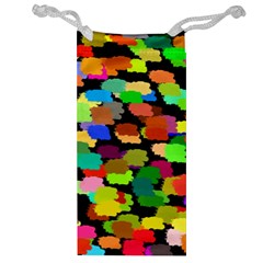 Colorful Paint On A Black Background                 Jewelry Bag by LalyLauraFLM