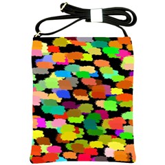 Colorful Paint On A Black Background                 Shoulder Sling Bag by LalyLauraFLM