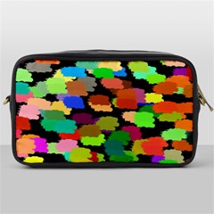 Colorful Paint On A Black Background                 Toiletries Bag (one Side)