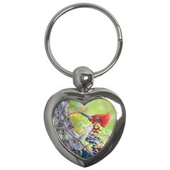 Woodpecker At Forest Pecking Tree, Patagonia, Argentina Key Chains (heart)  by dflcprints